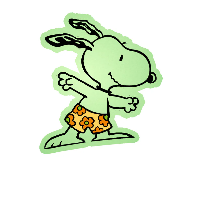 Snoopy - Surfing- Glow in the Dark Vinyl Decal