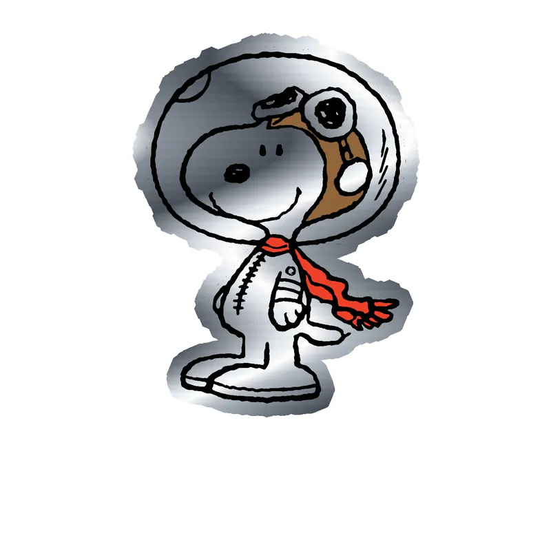 Snoopy Silver Chrome Vinyl Decal