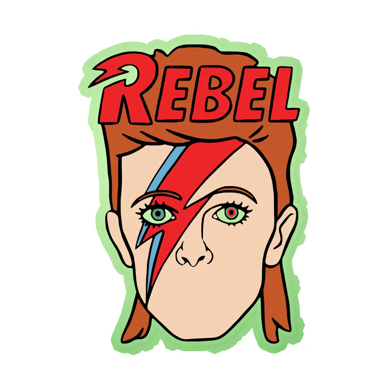 David Bowie Glow in the Dark Vinyl Decal - Custom Size