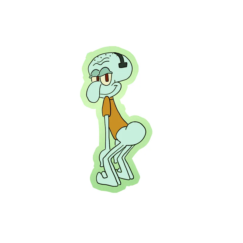Spongebob - Squidward - Glow in the Dark Vinyl Decal - Custom Size