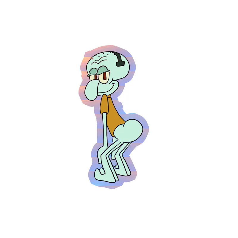 Spongebob - Squidward - Holographic Vinyl Decal - Custom Size