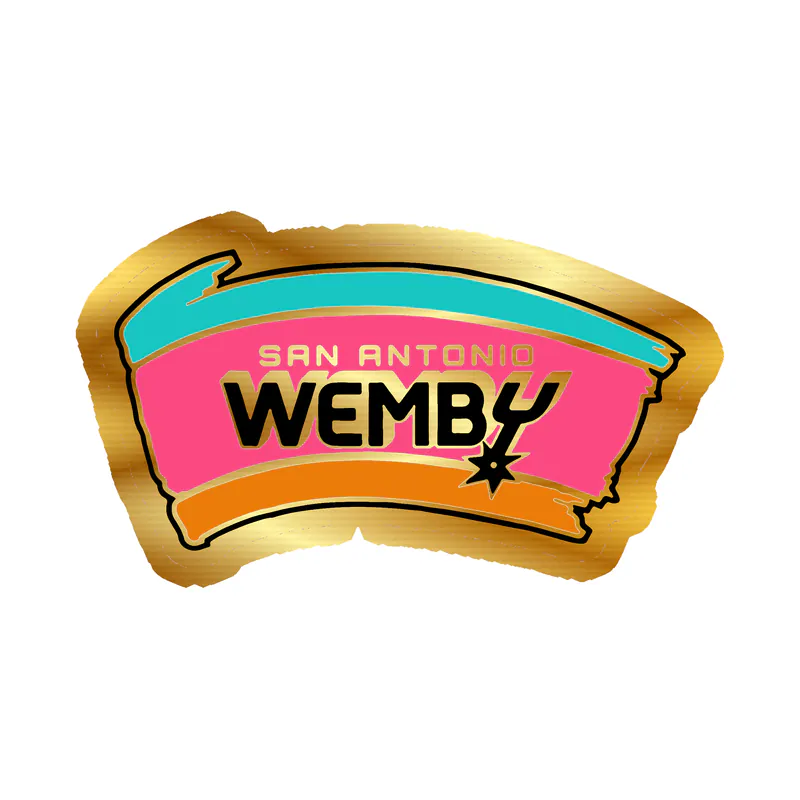 San Antonio Wembly - Gold Chrome Vinyl Sticker - Custom Size