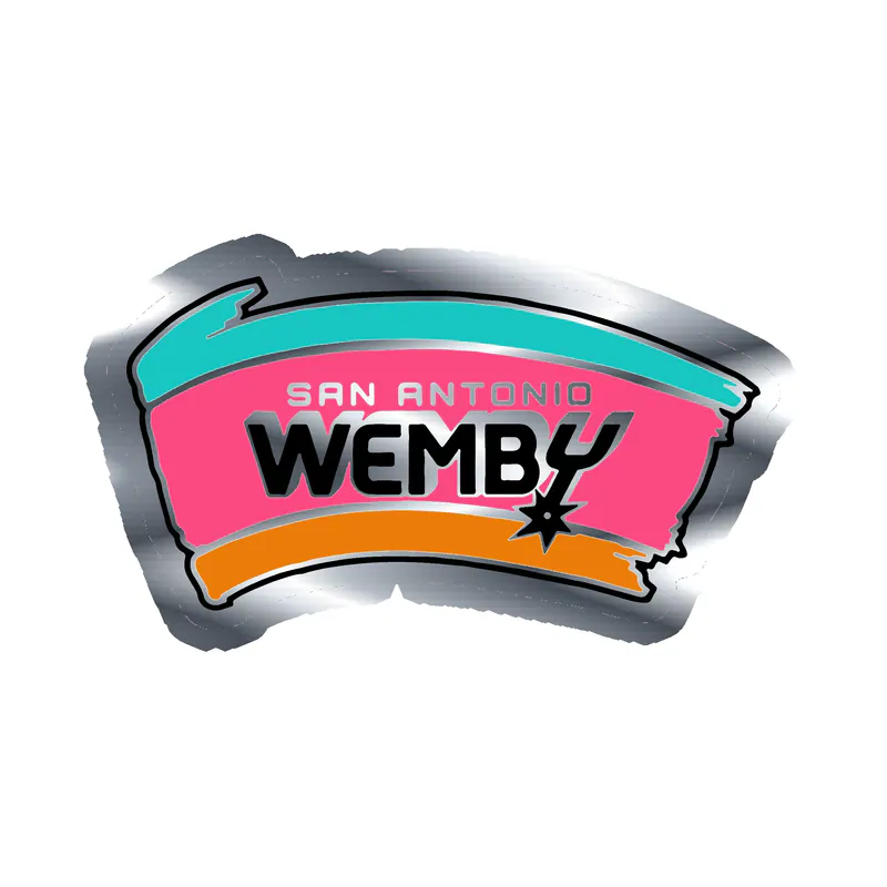 San Antonio Wembly - Silver Chrome Vinyl Sticker - Custom Size