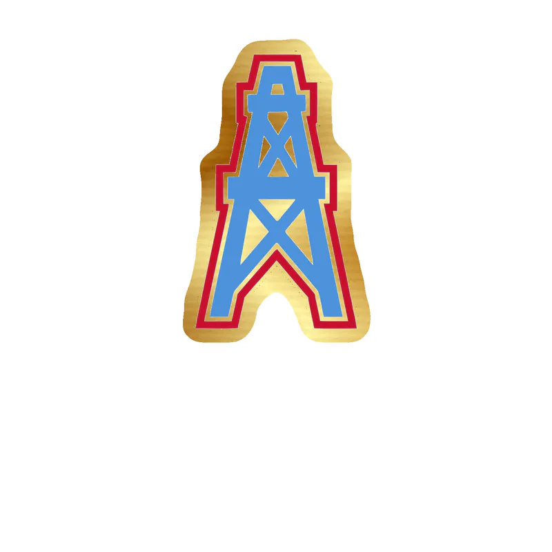 Houston Oilers Gold Chrome Vinyl Sticker - Custom Size