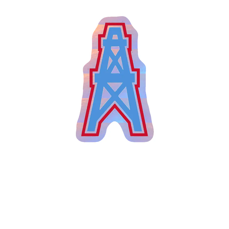 Houston Oilers Holographic Vinyl Sticker - Custom Size