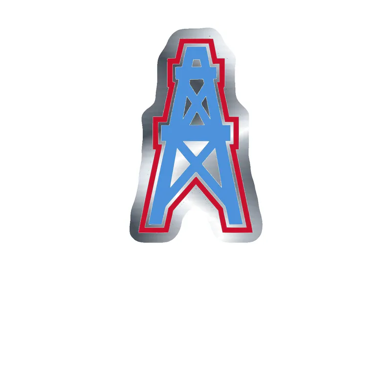 Houston Oilers Silver Chrome Vinyl Sticker - Custom Size