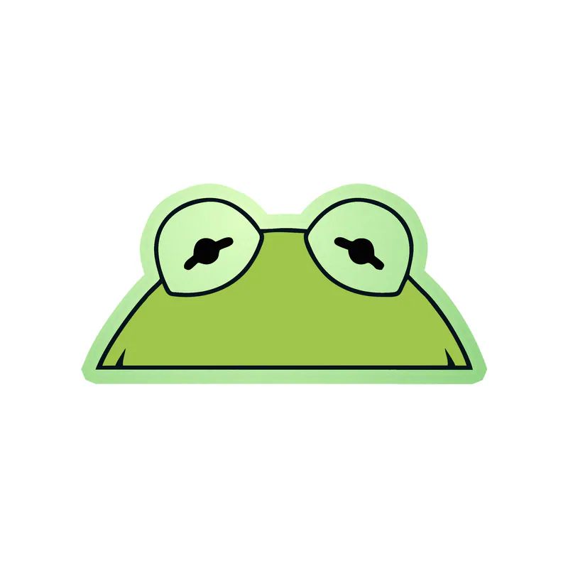 Kermit- Peaking - Glow in the Dark Vinyl Decal - Custom Size