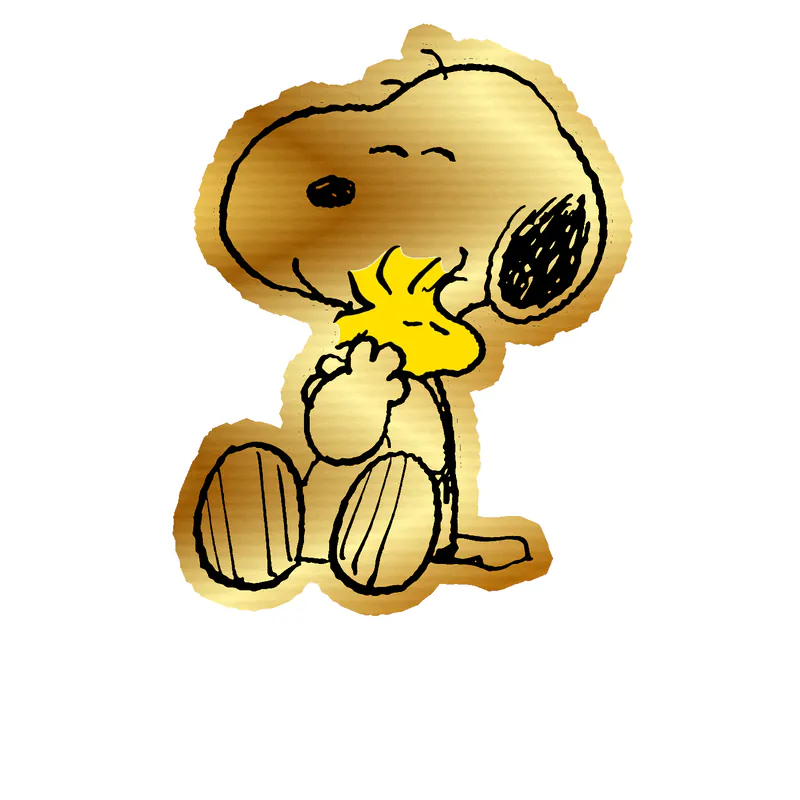 Snoopy Gold Chrome Vinyl Decal