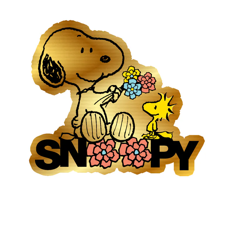 Snoopy Gold Chrome Vinyl Decal