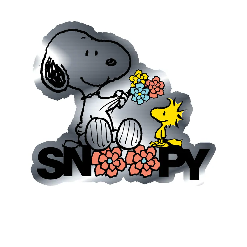 Snoopy Silver Chrome Vinyl Decal