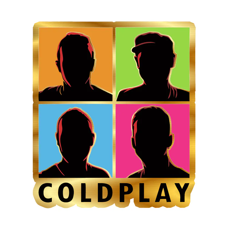 Coldplay Gold Chrome Vinyl Decal - Custom Size