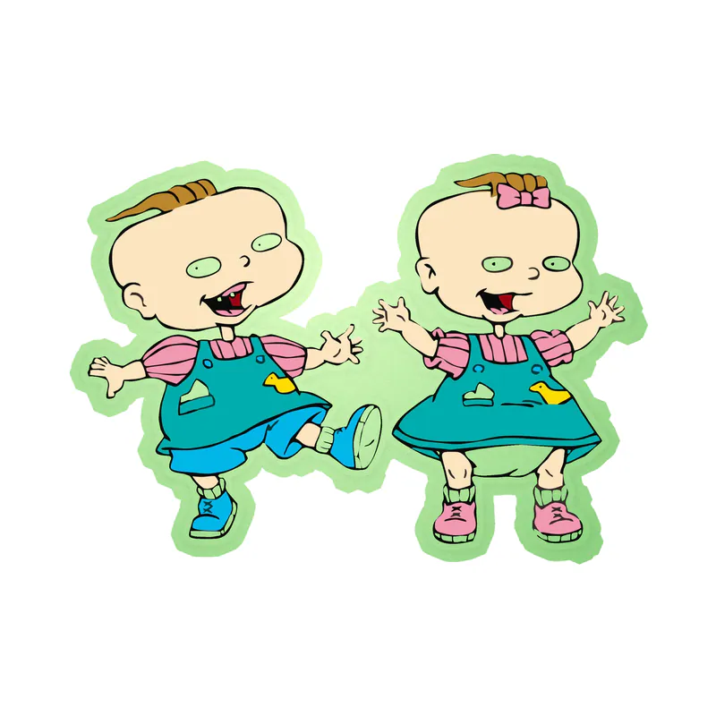 Rugrats - Phil and Lil - Glow in the Dark Vinyl Sticker - Custom Size