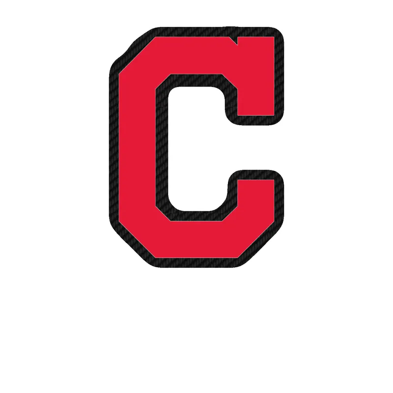 Cleveland Indians - Red C - Carbon Fiber Vinyl Sticker - Custom Size