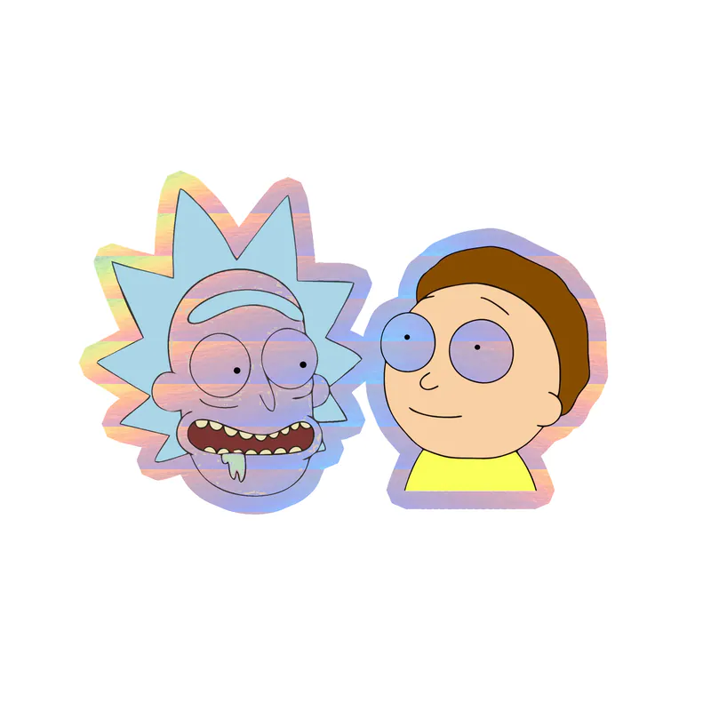 Rick And Morty - Holographic Vinyl Sticker - Custom Size