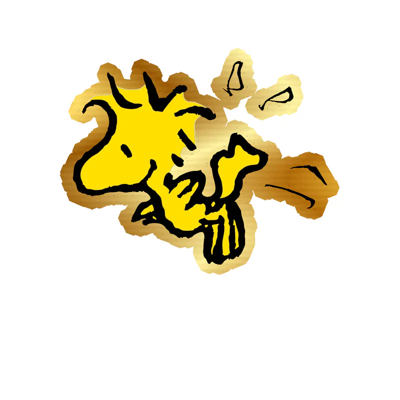 Snoopy - Woodstock Gold Chrome Vinyl Decal