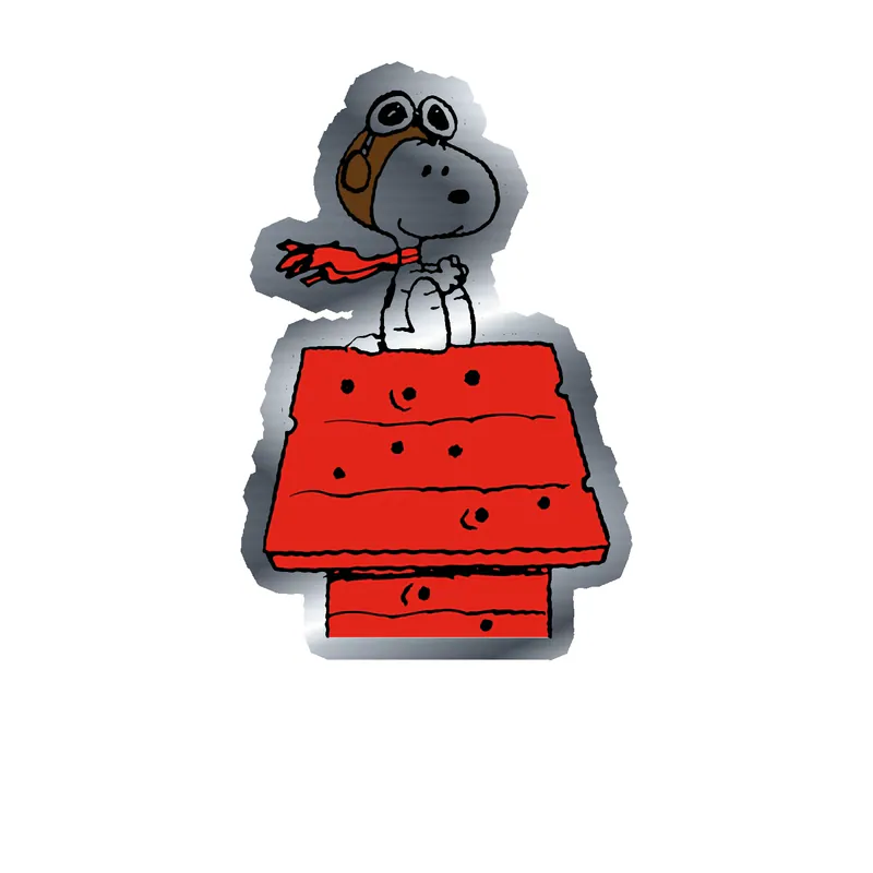 Snoopy - Snoopy Dog House - Silver Chrome Vinyl Decal