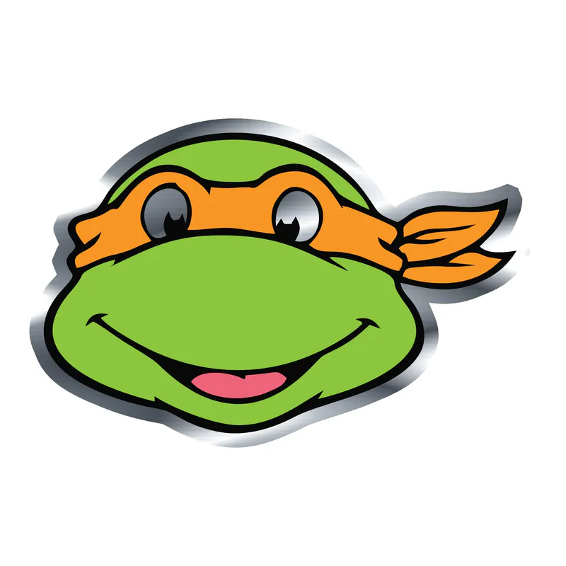 Teenage Mutant Ninja Turtles Silver Chrome Vinyl Decal