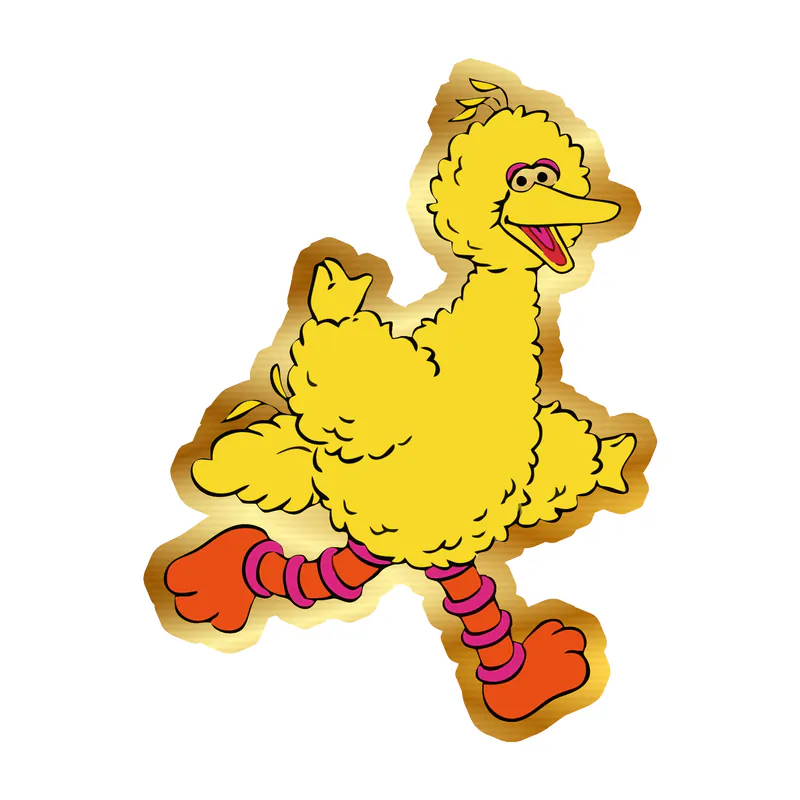 Sesame Street- Big Bird - Gold Chrome Vinyl Sticker - Custom Size