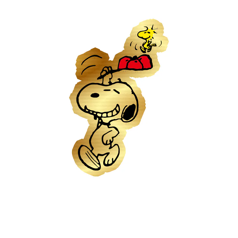 Snoopy Gold Chrome Vinyl Decal