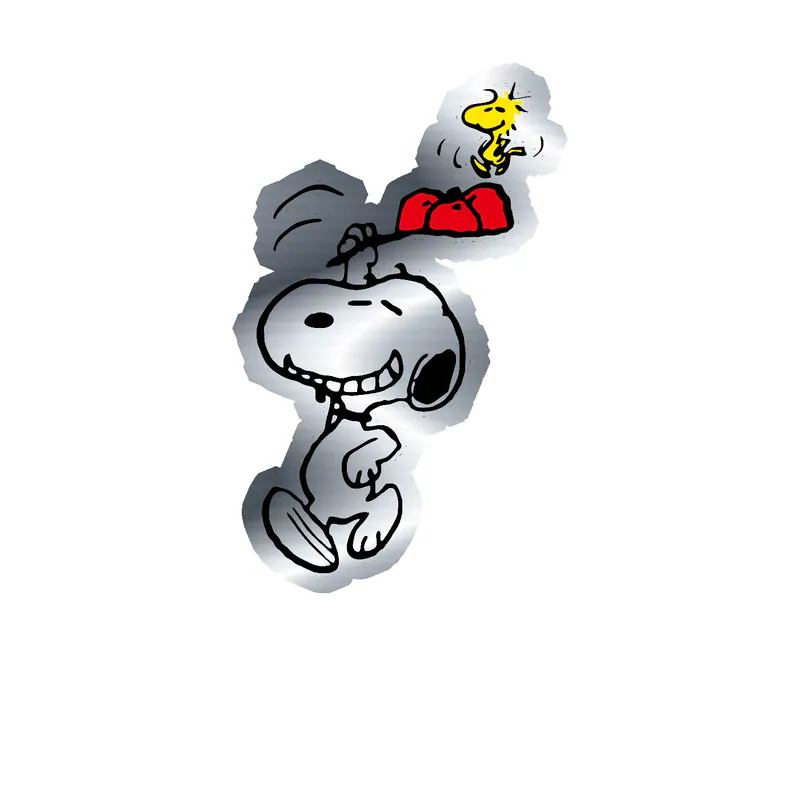 Snoopy Silver Chrome Vinyl Decal