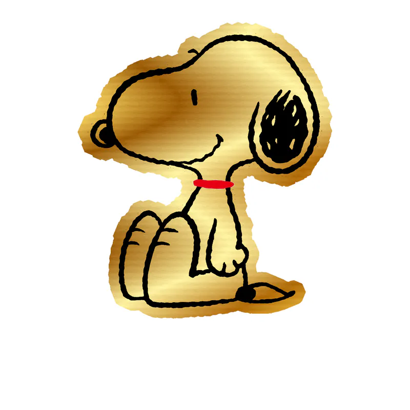 Snoopy Gold Chrome Vinyl Decal