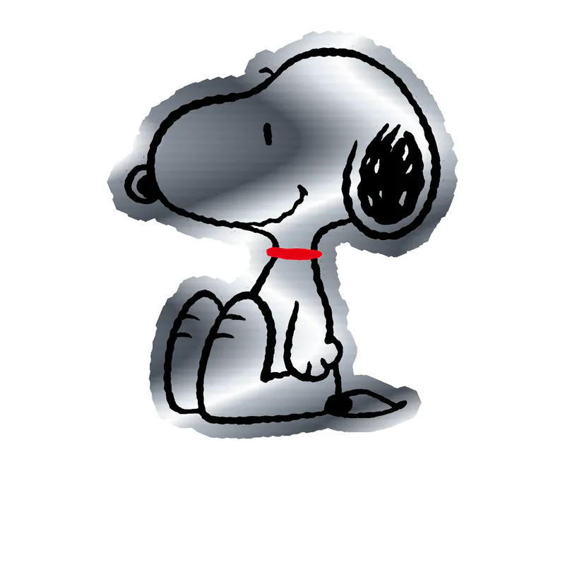 Snoopy Silver Chrome Vinyl Decal