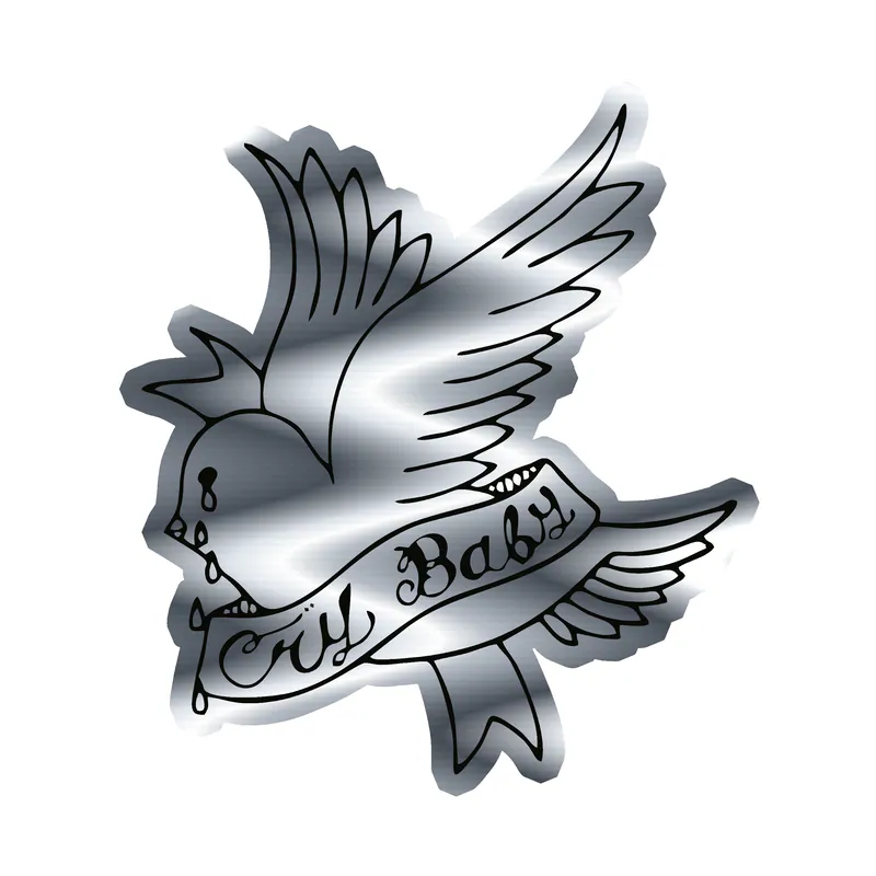 Lil Peep Silver Chrome Vinyl Decal - Custom Size