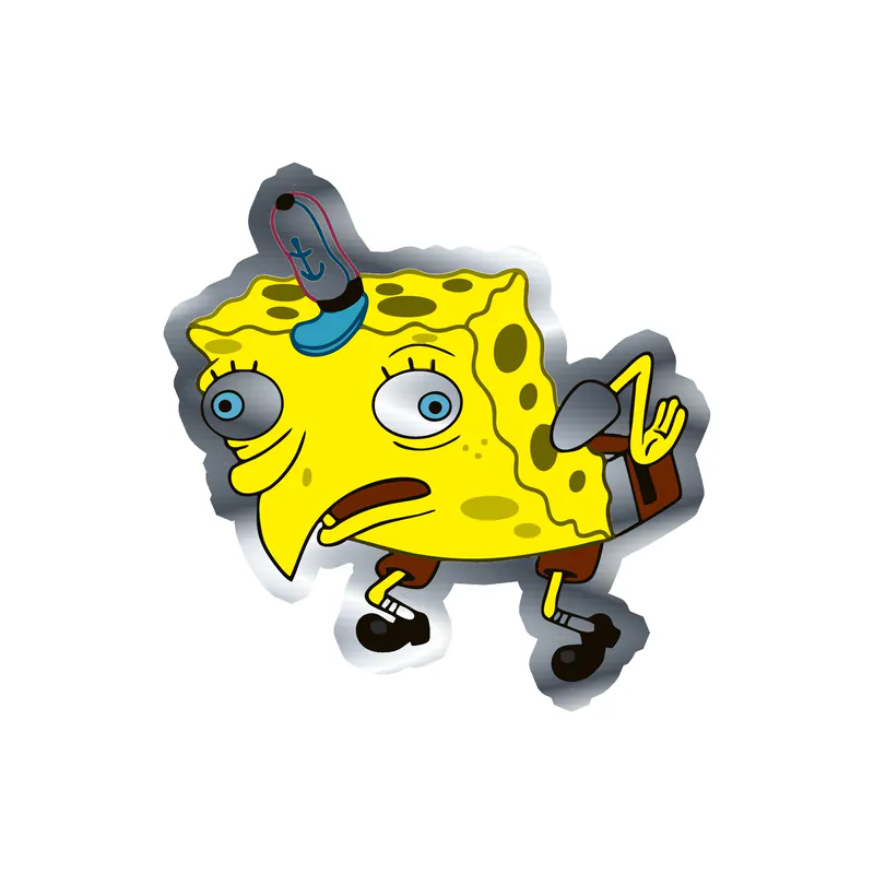 Spongebob - Silver Chrome Vinyl Decal - Custom Size