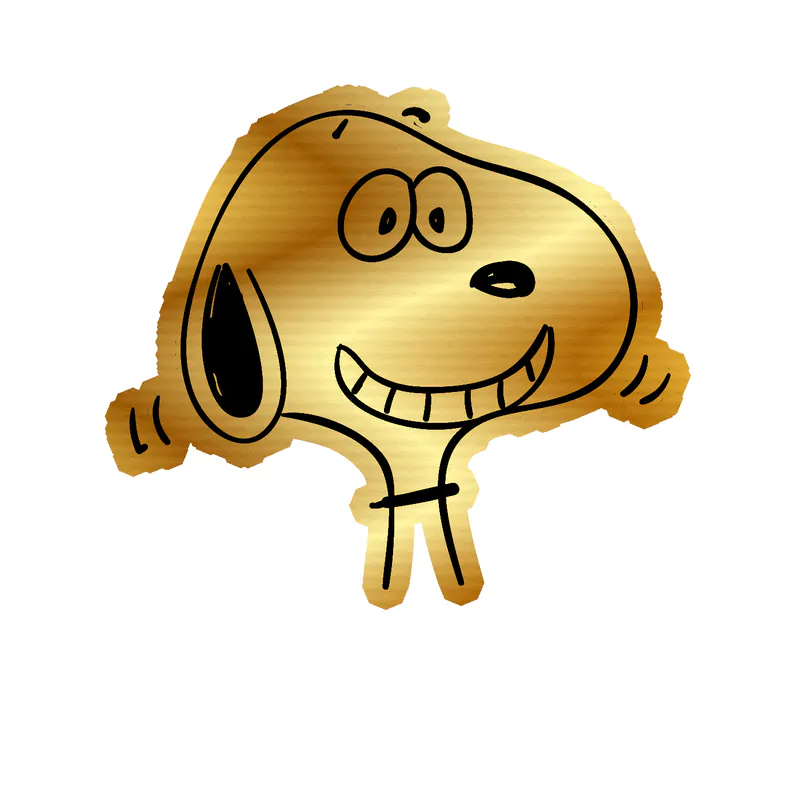 Snoopy Gold Chrome Vinyl Decal