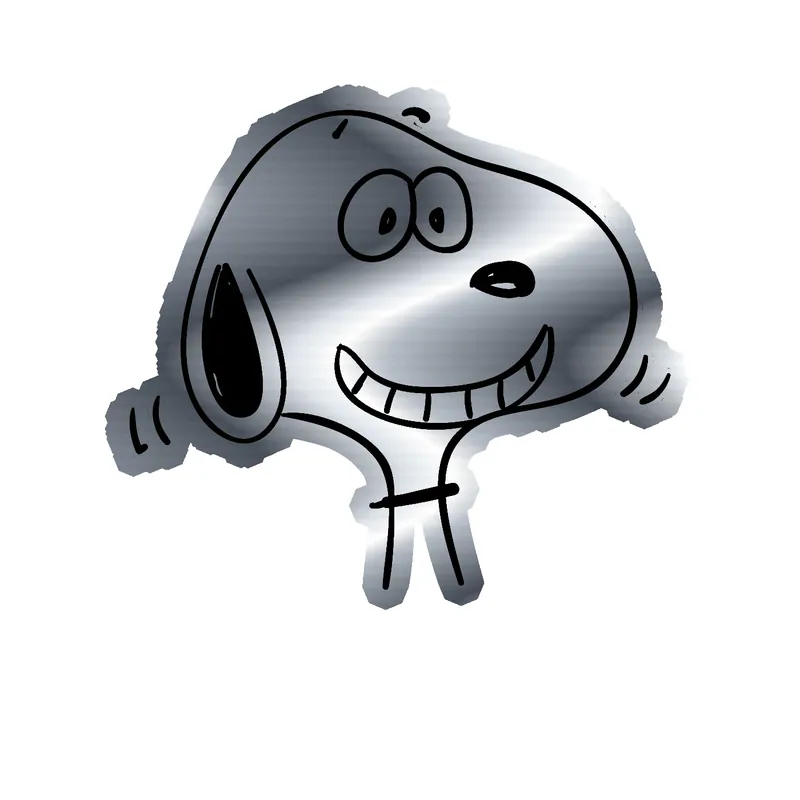 Snoopy Silver Chrome Vinyl Decal