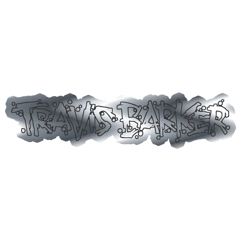 Travis Barker Silver Chrome Vinyl Decal - Custom Size