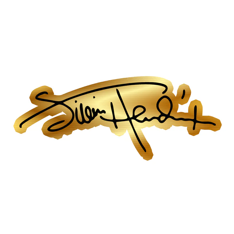 Jimi Hendrix Gold Chrome Vinyl Decal - Custom Size