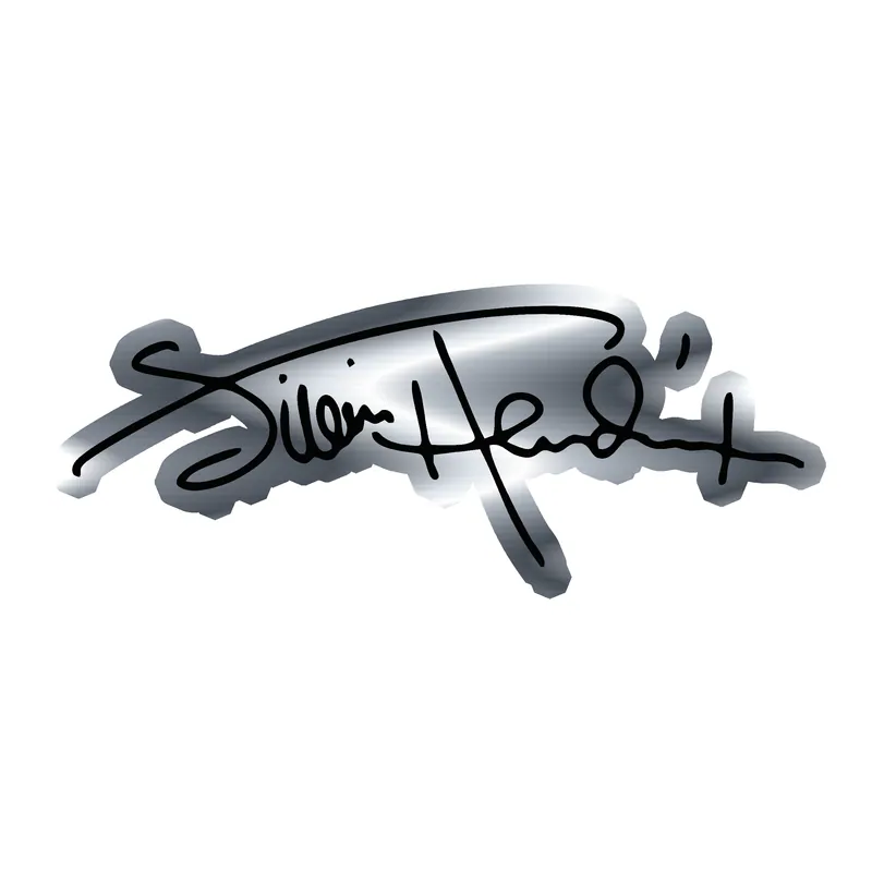 Jimi Hendrix Silver Chrome Vinyl Decal - Custom Size