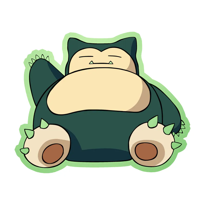 Snorlax Glow in the Dark Vinyl Decal