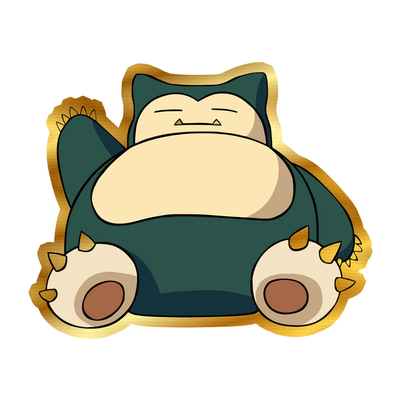 Snorlax Gold Chrome Vinyl Decal