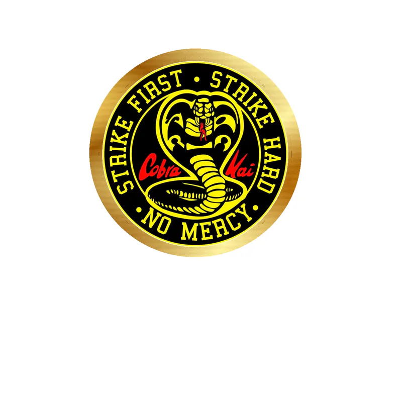 Cobra Kai Gold Chrome Vinyl Sticker - Custom Size