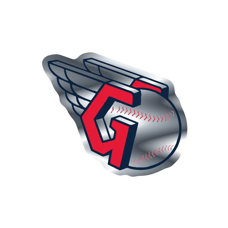 Cleveland Indians - Baseball With Wings - Silver Chrome Vinyl Sticker - Custom Size