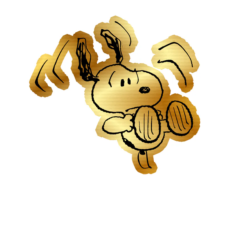 Snoopy Gold Chrome Vinyl Decal