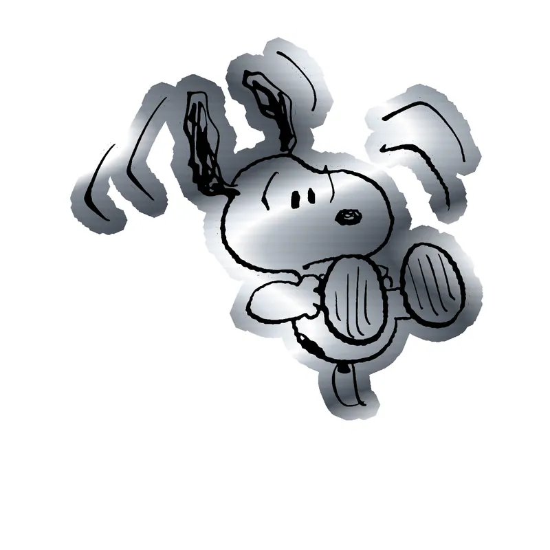 Snoopy Silver Chrome Vinyl Decal