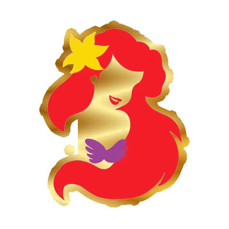 Ariel Gold Chrome Vinyl Sticker - Custom Size