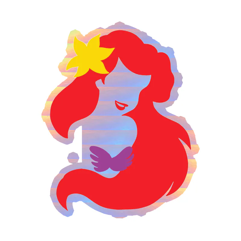Ariel Holographic Vinyl Sticker - Custom Size