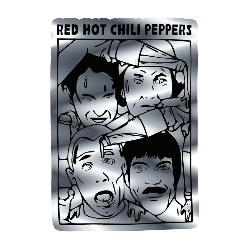 Red Hot Chili Peppers Silver Chrome Vinyl Decal - Custom Size