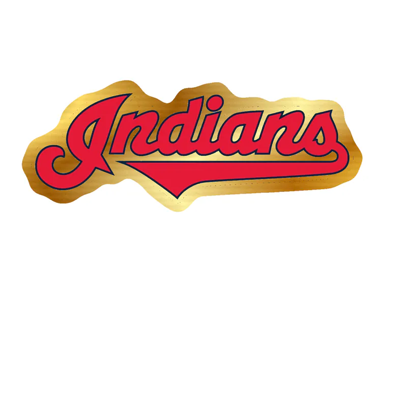 Cleveland Indians - Indians Cursive - Gold Chrome Vinyl Sticker - Custom Size