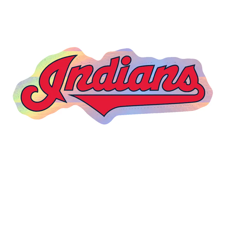 Cleveland Indians - Indians Cursive - Holographic Vinyl Sticker - Custom Size