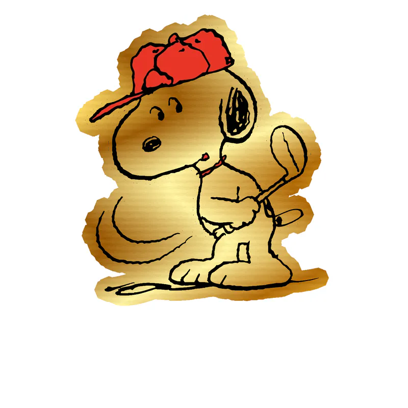 Snoopy - Golf - Gold Chrome Vinyl Decal