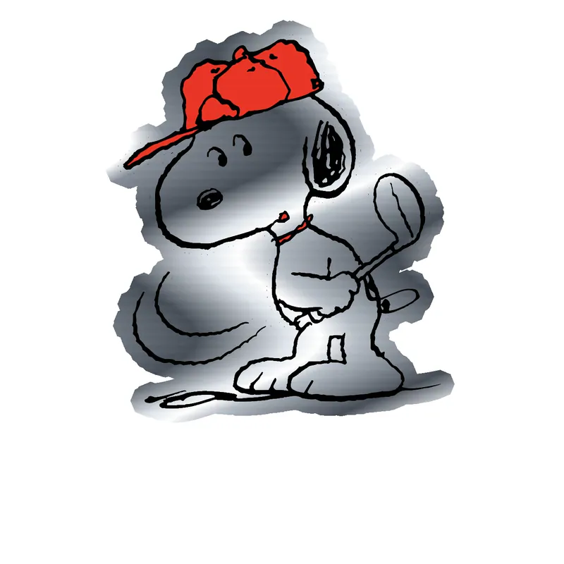 Snoopy - Golf - Silver Chrome Vinyl Decal