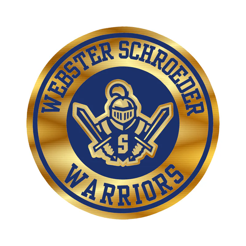 Webster Schroeder Warriors - Full Color - Gold Chrome Vinyl Sticker - Custom Size
