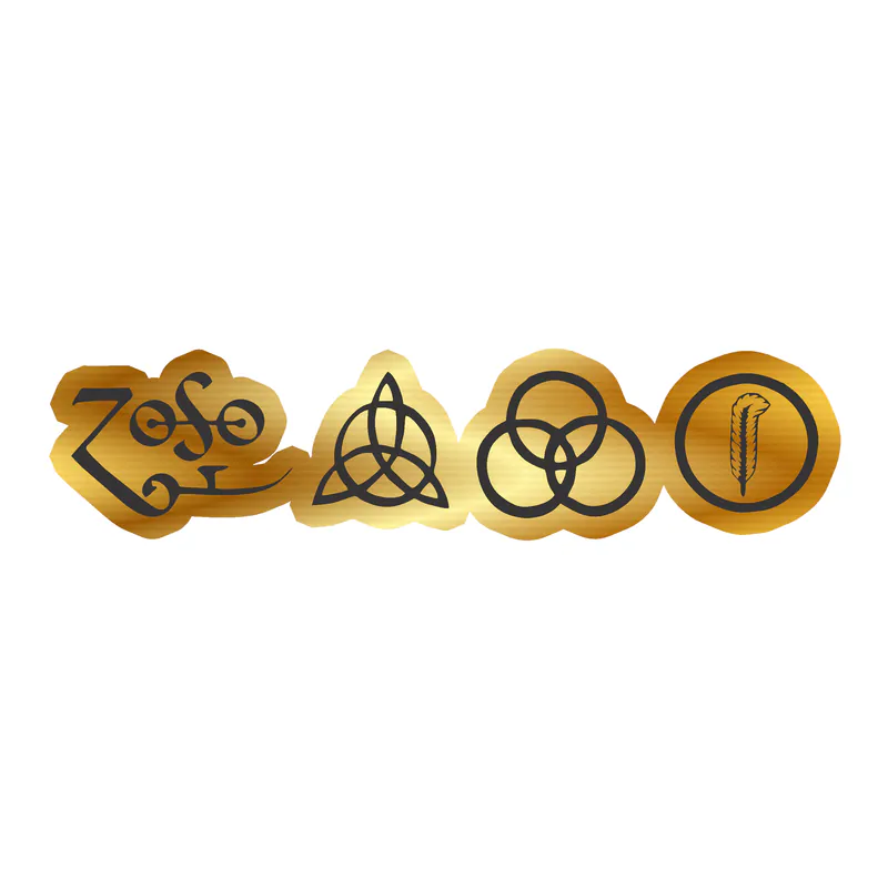 Led Zeppelin Gold Chrome Vinyl Decal - Custom Size