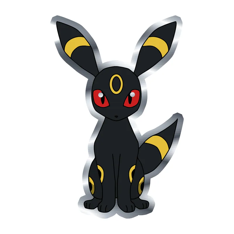 Umbreon Silver Chrome Vinyl Decal