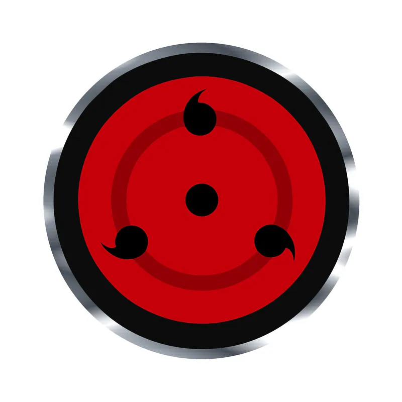 Sharingan Silver Chrome Vinyl Decal - Custom Size